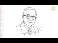 Harry S Truman drawing easy Art tutorial How to draw Harry S Truman step by step