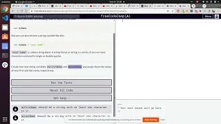 Lesson 6 Basic JavaScript Declare String Variables