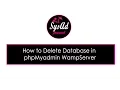 How to Delete Database in phpMyadmin WampServer