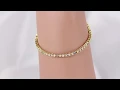 テニスセッティング･ユニフォーム 60P･ダイヤモンドブレスレット/K18YG/750-8.4g/2.268ct/中央宝石研究所/翌日配送可■215492