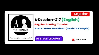 Static Data Resolver Basic Example in Angular Angular tutorial in Hindi Session-217