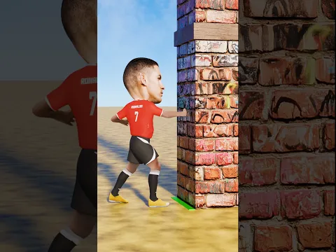 Help Ronaldo Gain Power and Smash Unbreakable Walls! πͺπ»π§± #football #animation #shorts
