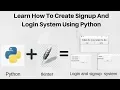 How To Create GUI Login And Signup System Using Python Part 2 Login