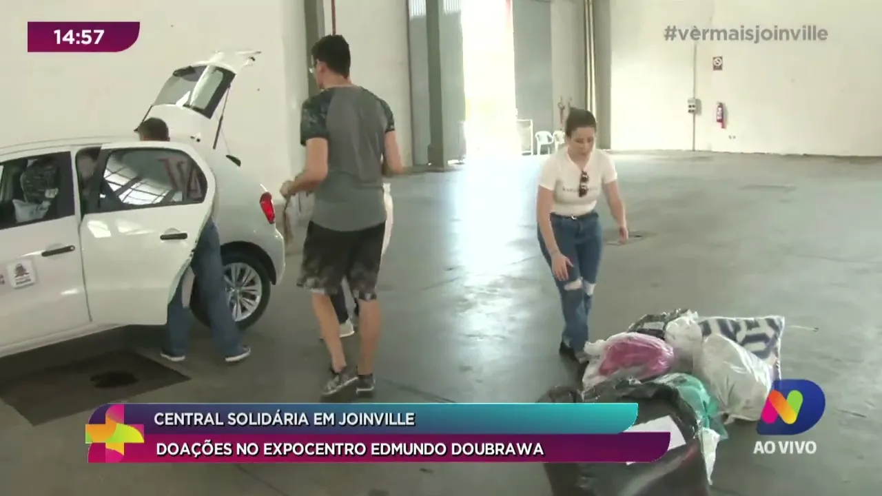 Central solidária em Joinville: doações no Expocentro Edmundo Doubrawa