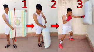 طريقة صنع كيس ملاكمة في المنزل بأدوات بسيطة  طريقة صنع كيس ملاكمة في المنزل بأدوات بسيطة