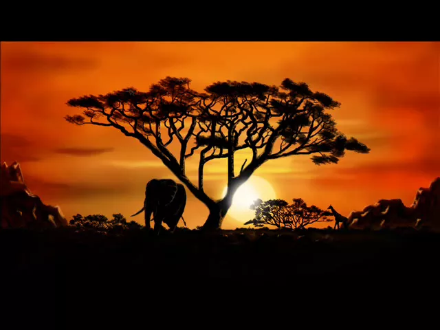 Afrikanska savannen, avkopplande afrikansk musik, traditionell musik