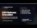 CSS Release Checklist Explained FullStack Masterclass CSS Course
