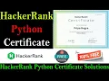 HackerRank Free Python Certificate With Answers
