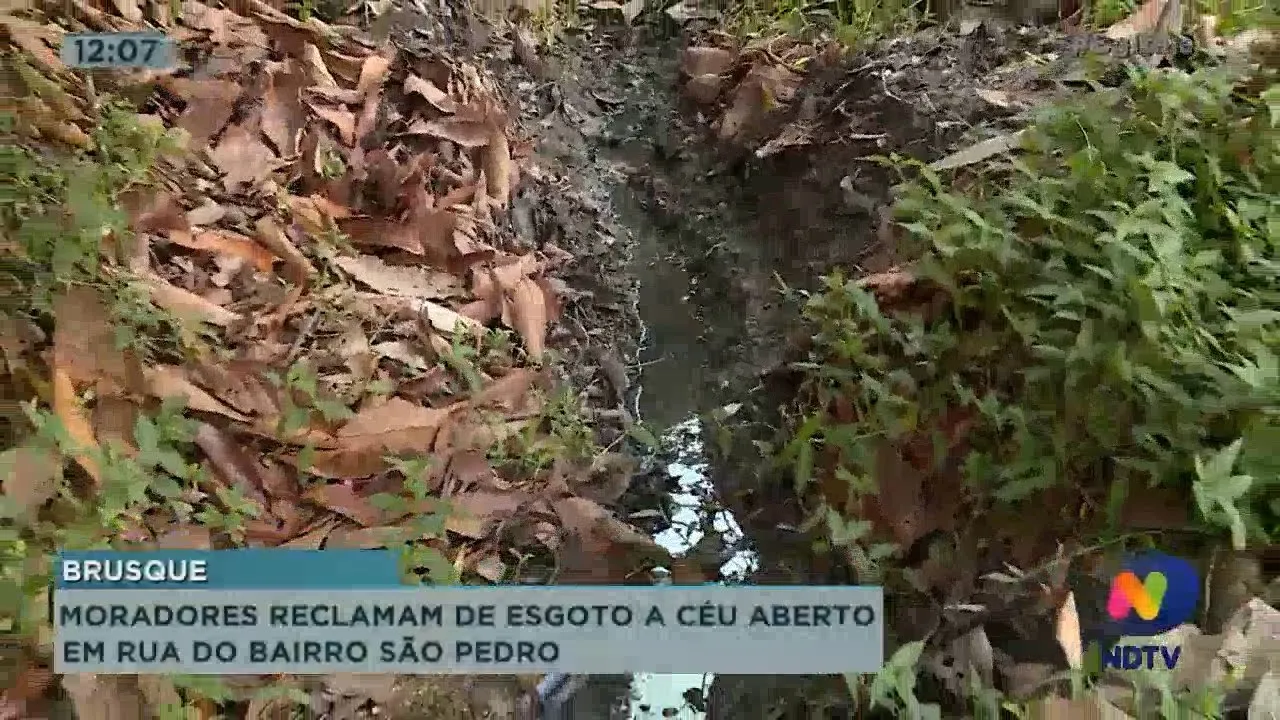 Moradores de Brusque reclamam de rua com esgoto a céu aberto
