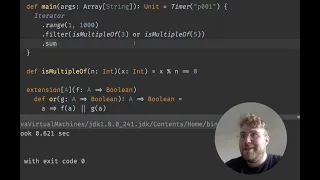 Project Euler 1 Multiples of 3 or 5 scala worked solution