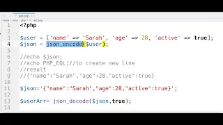PHP JSON Basics Master json - encode json