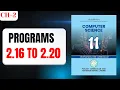 Chapter 2 Programs 2 16 to 2 20 python programming 11th Class Computer