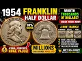 1954 Liberty Franklin Half Dollar Coin Error Mint Mark Value Revealed Rare Silver Coin