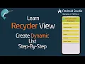 RecyclerView for Absolute Beginners Learn RecyclerView Step-by-Step Adapter ViewHolder