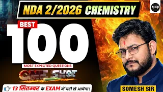 NDA 2 2026 Chemistry : 100 Most Expected Questions | NDA 2/2026 GAT Chemistry | NDA Live Class 2026