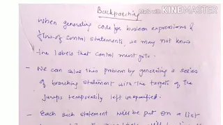 Concept of Backpatching - lecture 71 compiler design