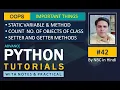 Static Variable Static function OOPS In Python Object Oriented Programming In Hindi