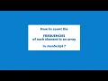 Counting the Frequency of Elements in an Array in JavaScript