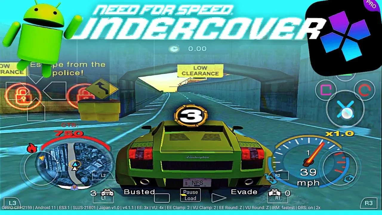 Need For Speed Undercover PS2 Emulator Android - DamonPS2 PRO - Need For Speed Android Gameplay 2022