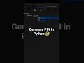 Python Random PIN Generator in 10 Seconds