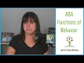 The Four Functions of Behavior in Applied Behavior Analysis