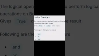 day10 Logical Operators AND OR NOT Telugu Explanation