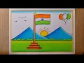 Very easy Republic Day drawing Republic day poster drawing Happy Republic day drawing India Flag