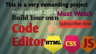 Build Your Own Live Code EDITTOR using HTML CSS and Javascript-Mini Web Project 2024