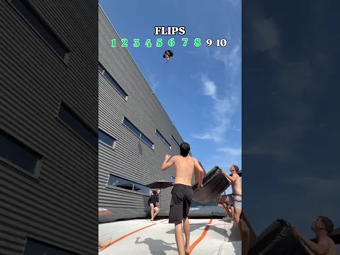 1 to 10 Flips on this trampoline! 🤯 #shorts #flips #adrenaline #sports #youtubeshorts