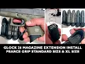 Glock 26 Pearce Grip Extension Install under 5 Minutes Regular Size and Extra Large Pearce Grip Ext
