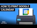How To Print Google Calendar