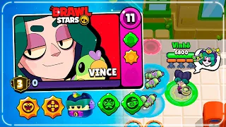 JOGUEI COM o NOVO BRAWLER "VINCE" no BRAWL STARS e ELE é QUEBRADO 💀☠️