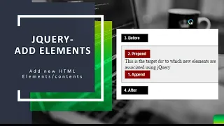 15 jQuery DOM Manipulation part 3 Add Methods append prepend before after jQuery Tutorials hindi