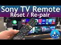 Sony TV remote Fix Reset Re-pair Bravia Android TV