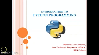 1 Introduction to Python Programming By Bharathi Patnala