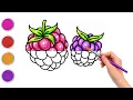 Creative Fruit Coloring Page Cute Berries Learn Colors Easy Drawing Learn Colors for Kids