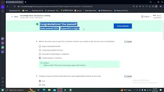 Knowledge check Introduction to testing Coursera Programming with JavaScript Meta