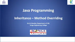 Method overriding in Java Dynamic method dispatch Java Programming CS Lectures by SKN