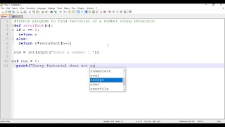 Python Program - Recursive function to print the factorial for a given number