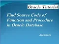 Find Source Code of Function and Procedure in Oracle