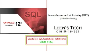 Oracle 12c SQL Workshop 1 Class 04 Retrieving Data Using the SQL SELECT Statement