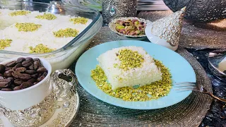 حلى جوز الهند   سهل وسريع   أطيب كيكة بجوز الهند البارد دندنها