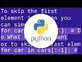 Skip first entry in for loop in python