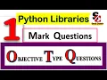 Using Python Libraries Objective Type Questions CBSE Class12 Computer Science Python