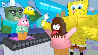 🍦 Work At Bikini Bottom Ice Cream Place! - Minecraft Animation