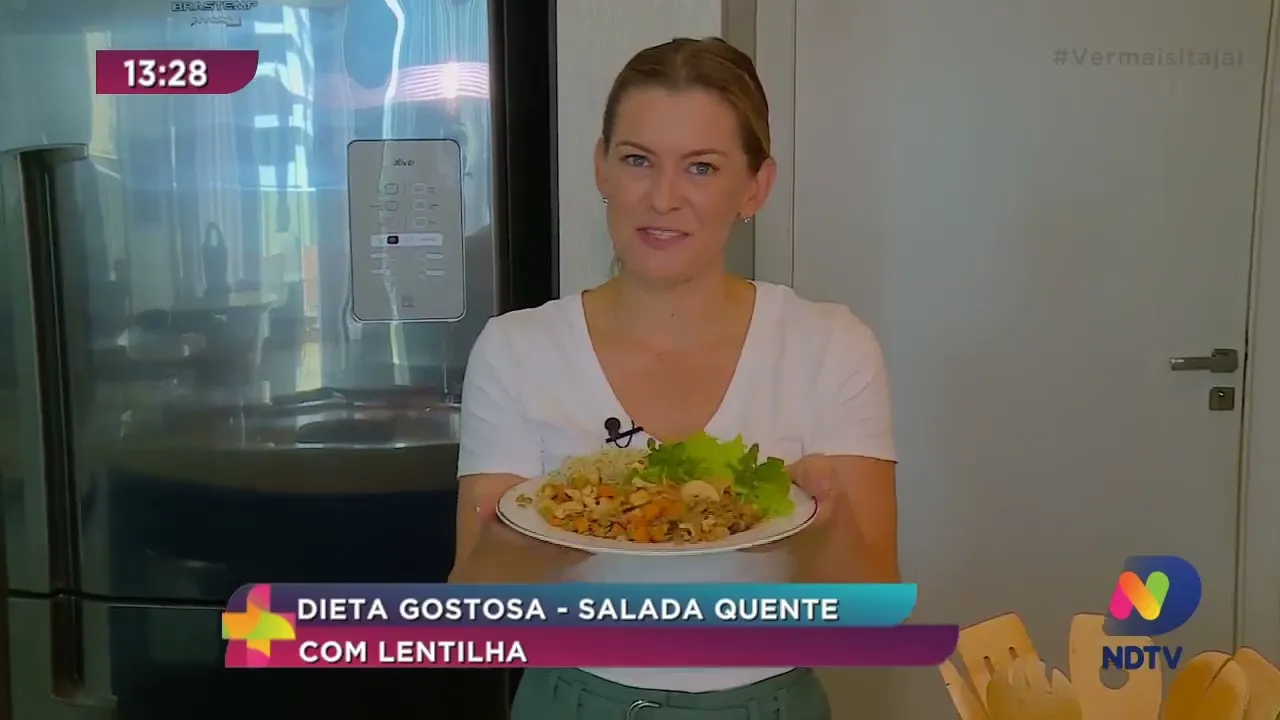 Dieta gostosa, salada quente com lentilha