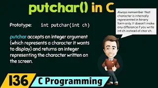 putchar Function in C