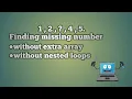 Find the missing number in 1 to n natural numbers without extra array and nested loops C