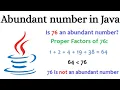 Abundant number program in Java