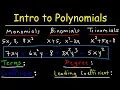 Polynomials - Classifying Monomials Binomials Trinomials